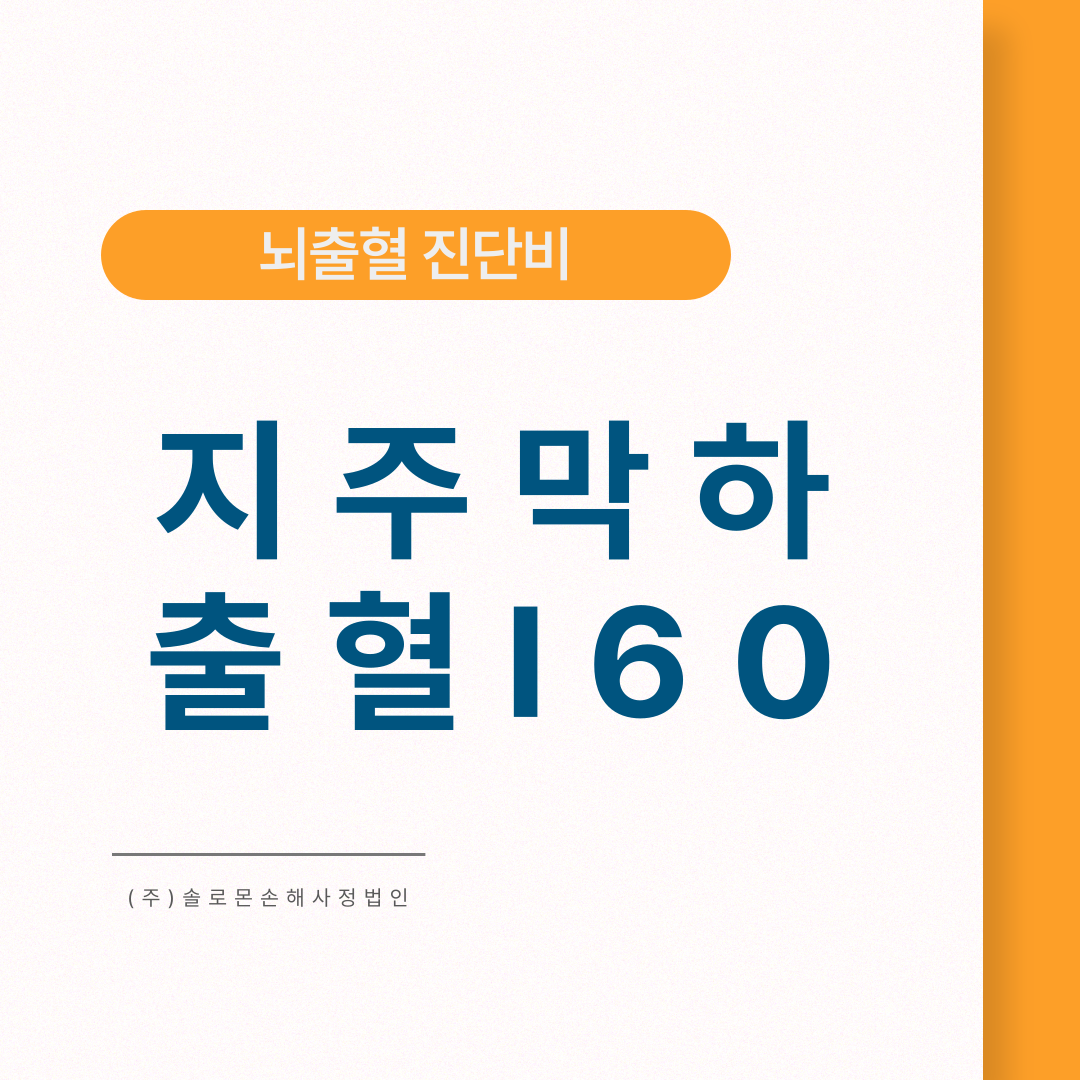지주막하출혈I60 뇌출혈진단비 손해사정 도움이 필요한 경우