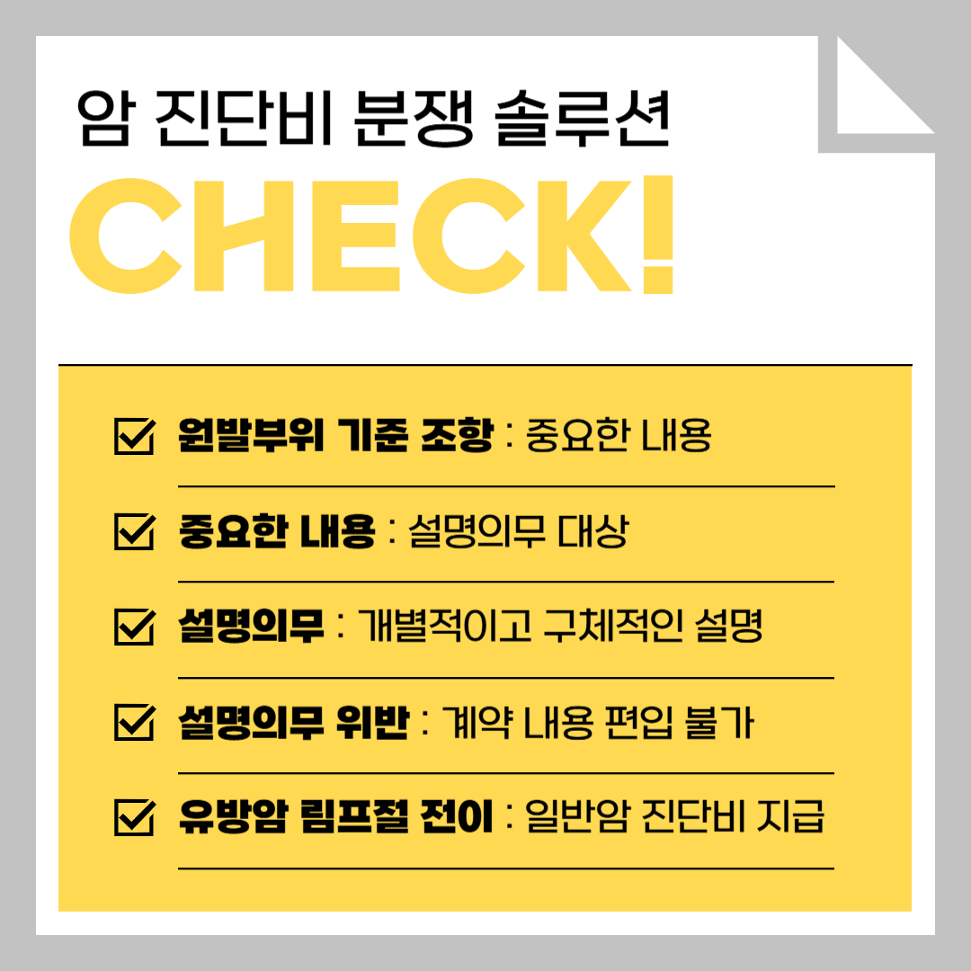 유방암 림프전이 C77 소액암 아닌 일반암으로 인정받는 방법
